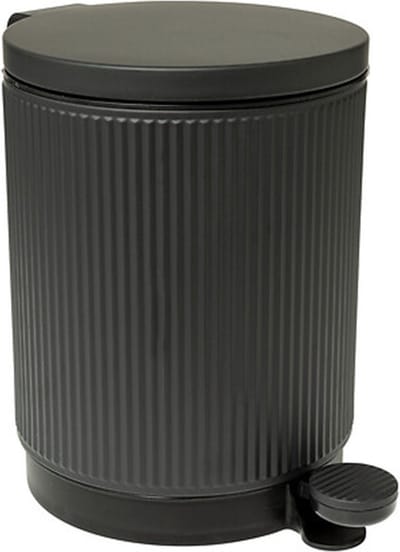 5Five Prullenbak/pedaalemmer Onyx - metaal/kunststof - 5L - antraciet - D20 x H27 cm - met binnenbak