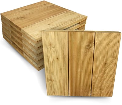 Houten Terrastegels - Larikshout Vloer - Buiten Leven - Antislip Sneldrogend - 43x43 cm - Natuurlijk Hout