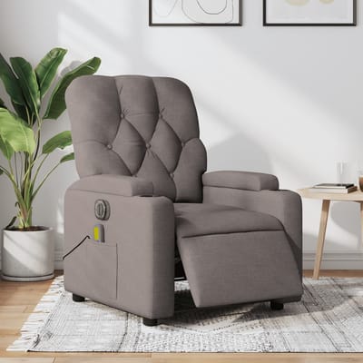 vidaXL - Massagestoel - elektrisch - verstelbaar - stof - taupe
