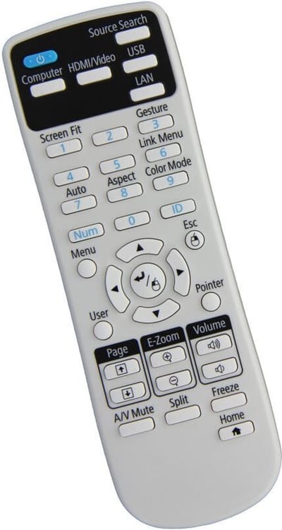 Afstandsbediening geschikt voor de EPSON H820B beamer, vervangt 2177023 / 217702300