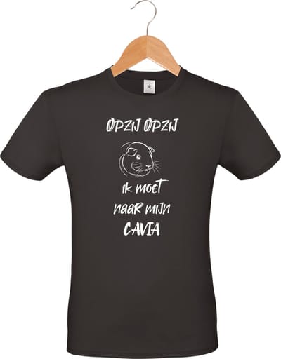 mijncadeautje - T-shirt unisex - zwart - opzij opzij ik moet naar mijn - Cavia - maat S