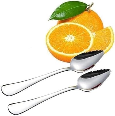 Grapefruitlepel - Fruitlepel Dessertlepel - Fruit Eten - Gekartelde Rand - 2 stuks - Zilver