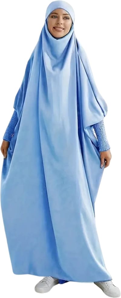 Nivard Islamitische Kleding - Djellaba Dames - Moslim Kleding - Arabisch Dames Kaftan - Alhamdulillah - Lichtblauw