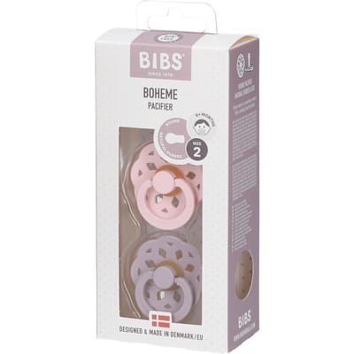 BIBS Boheme Fopspeen - 6-18 mnd - 2-pack - Rond - Blossom/Dusky Lilac