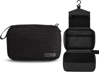 SnelShoppen - Hangende Reistoilettas, Grote Opvouwbare Toilettas, Cosmetica Organizer, Reis Make-up Tas, Zwart, Compact met Ruime Compartimenten