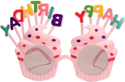 Verjaardagsbril - Feestbril Accessoire - Feestdecoratie Foto's - Lichtgewicht Design - 16 x 10 cm - Blauw Roze
