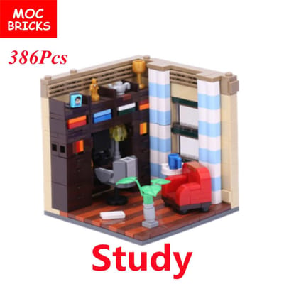 Set MOC Bakstenen Huis Meubilair Badkamer Ruimte Keuken Stad Vrienden Huis Bouwen Educatief Speelgoed Cadeau gray