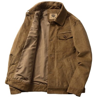 Lente- en Herfstjassen Heren Dunne Corduroy Jassen Heren Retro Werkjassen M black