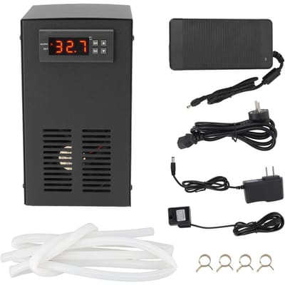 Aquarium Waterkoeler Verwarmer Elektrische Waterkoeler Koelsysteem voor Aquarium Vissenkom 120W US black