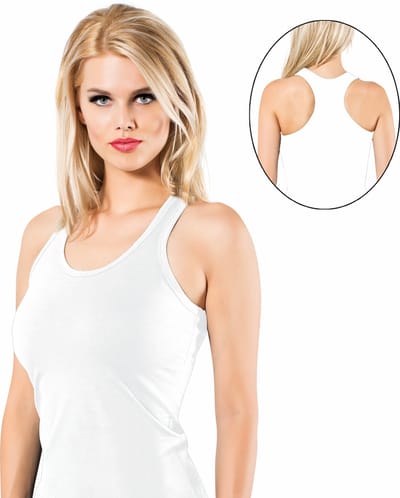 3 pack Dames Halterhemd-Katoen-Wit-Maat M