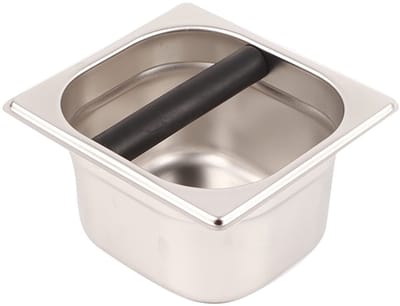 Dailygoods- Knock Box RVS Heavy Duty - Koffie Klopbox - Antislip Rubber Bar - Professioneel Gebruik - Diepe Kom Ontwerp - Eenvoudig te Reinigen - Koffieklopbox