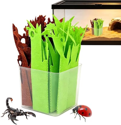 Reptielenluchtbevochtiger - Terrarium Plant - Vochtige Habitat - Natuurlijke Verdamping - 17 x 8 x 8 cm - Groen
