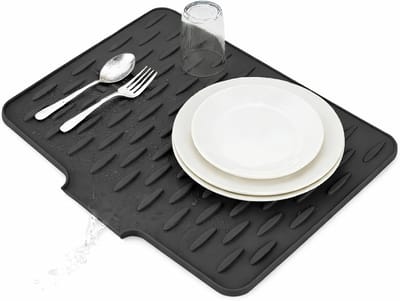 Afdruipmat met Afvoer - Antislip Droogmat voor Keuken, Hittebestendig en Snelle Waterafvoer, 40 x 32 cm
