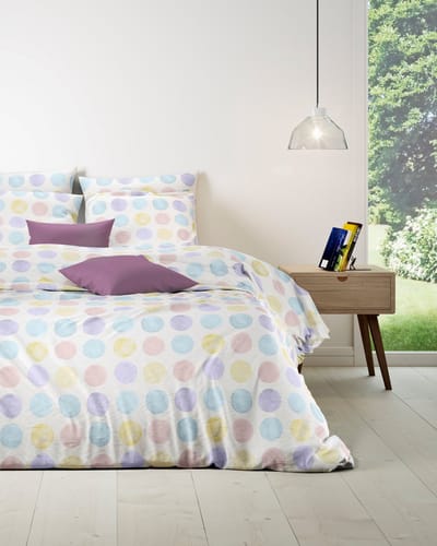 Mistral Home - DEKBEDOVERTREK - katoen renforcé - 260 x 240 cm + 2x 65 x 65 cm - extra breed - stippen - veelkleurig