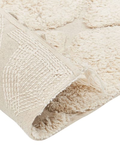 SILCHAR - Laagpolig vloerkleed - Lichtbeige - 140 x 200 cm - Katoen