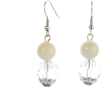Behave - Oorhangers met glaskraal en parel-look kraal - elegant