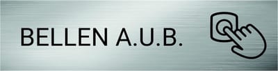 Deurbordje Bellen A.U.B. incl. Plakstrip - RVS-look - Formaat 16 x 4 cm | Geborstelde RVS-look toplaag | Gratis Verzending