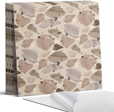 Coloray Wandpanelen Zelfklevend - Abstracte steenvormen Zelfklevende Wandpanelen - 50 cm x 50 cm - Beige Wandpaneel PVC - 4 stuks - Texturen Wandpanelen Zelfklevend - Wandbord Keuken - Wandpaneel Badkamer