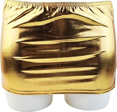 BamBella® - Ultra korte mini rok - Onesize - Shiny Wetlook - Sexy Erotische rokje Super shine metallic Glans Goudgeel