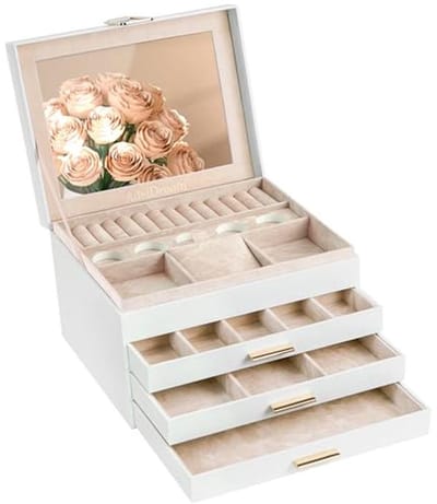 Grote Sieradendoos met Clasp en 4 Lagen - Perfect voor Verjaardagen en Feestdagen
