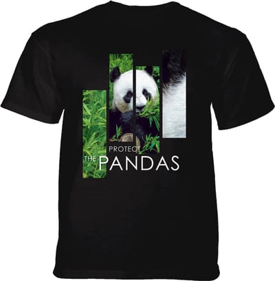 T-shirt Protect Giant Panda Split Portrait Black S