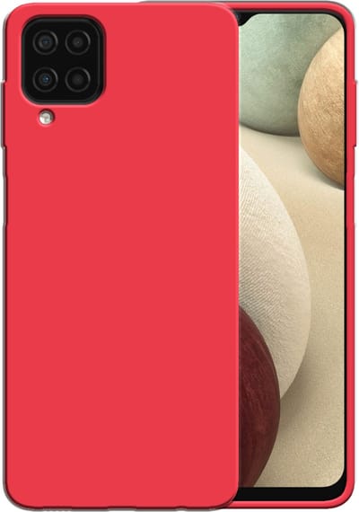 Smartphonica Siliconen hoesje voor Samsung Galaxy A12 case met zachte binnenkant - Rood geschikt voor Samsung Galaxy A12
