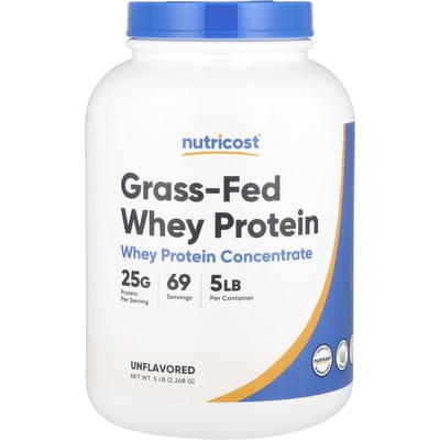 Grasgevoed Whey Eiwit Concentraat, Zonder Smaak, 2.268G (5 pond)
