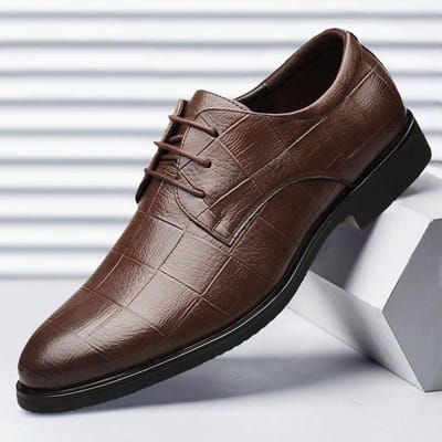 Nieuw Geruit Pak Heren Zakelijk Leren Schoenen Formeel Grote Maat Herenschoenen Veelzijdig Geruit Casual Bruiloftsschoenen 44