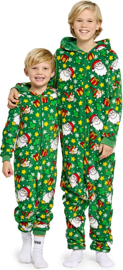 Suitmeister Santa Elves Green - Kerst Onesie - Xmas Jumpsuit - Kids Kerst Outfit - Kerst - Groen - Maat: M