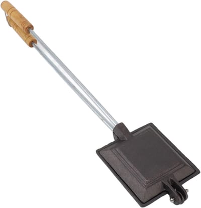 Sandwich Bakpan - Gietijzeren Pan - Ontbijt Maken - Gelijkmatige Verwarming - 37 cm - Zwart