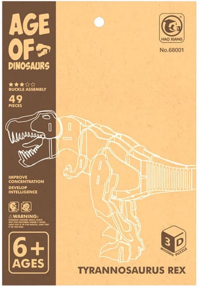 Lobbes houten bouwpakket T-rex dino 3D speelgoed knutselen.