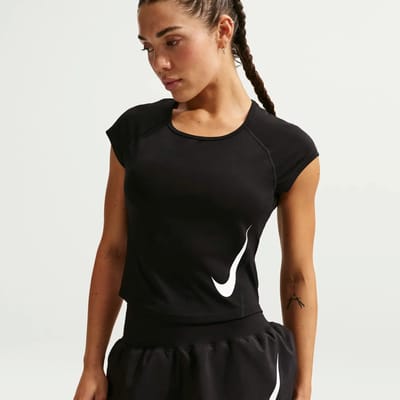 Nike Dri-FIT Tempo Swoosh Run SS Shirt Dames - Maat XL