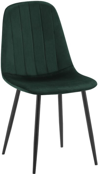 CLP Baxter Eetkamerstoel - Zwart Metalen Frame - Velvet - Fluweel - Metaal/groen
