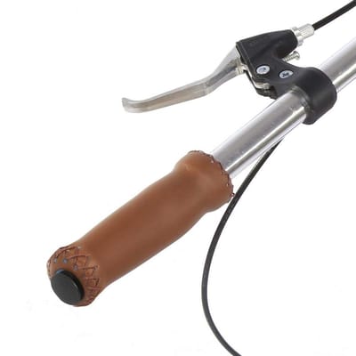 Dailygoods- Fietsstuurgrepen Retro - Kunstleren Handvatten - Antislip - Schokabsorberend - Ergonomisch Ontwerp - Comfortabel Gebruik - Fietshandvatten