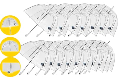 18 stuks Paraplu transparant plastic paraplu's 75 cm - doorzichtige paraplu - trouwparaplu - bruidsparaplu - stijlvol - bruiloft - trouwen - fashionable - trouwparaplu