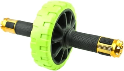 Buikspiertrainer Dubbel Wiel - Fitnesswiel Core Trainer - Buikspieroefeningen Doen - Antislip Dubbele Wielen - 1500 Gram - Groen