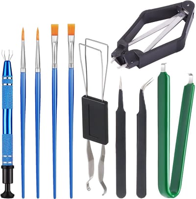 10 stuks IC-trekkerkit, chip remover tool, 4 klauwen, trekker, schakelaartrekker, pincet, pincet, U-trekker