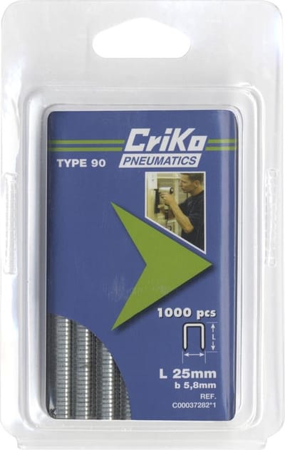 CriKo nieten voor tacker - Type 90 - 25 mm - Gegalvaniseerd - 1000 stuks