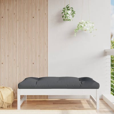 vidaXL - Tuinvoetenbank - 120x80 - cm - massief - grenenhout - wit