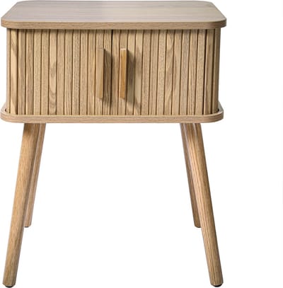 CALICOSY - Vintage nachtkastje met 2 schuifdeuren 48x59x35cm