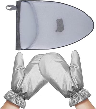 Stoom Handschoen - Strijk Hulp - Kleding Stomen - Hittebestendig Ontwerp - 22.5 x 17 cm - Grijs