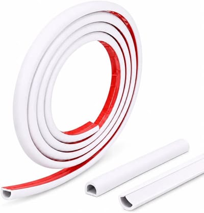 Zelfklevende Kabelgoot 3 m van Flexibel PVC, Ideaal voor TV-Kabels, Laadkabels en Netwerkkabels, Geschikt voor Muur, Vloer en Bureau Gebruik