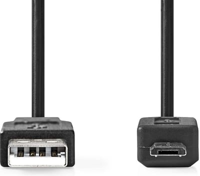Nedis USB-Kabel - USB 2.0 - USB-A Male - USB Micro-B Male - 480 Mbps - Vernikkeld - 3.00 m - Rond - PVC - Zwart - Doos