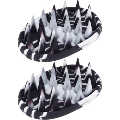 2 stuks Siliconen Shampoo Borstelkop Hoofdhuid Haar Waskam Ergonomische Hoofdhuid Reiniger Scrubber gray