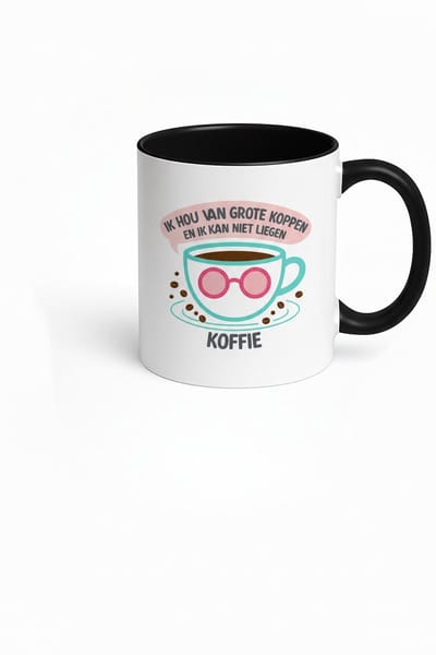 Koffie Mok - Ik hou van grote koppen en ik kan niet liegen - Keramische mok 330ml