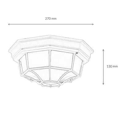 Licht-Erlebnisse - Milano - Plafonnière - IP44 - E27 - van - Aluminium glas - in - wit