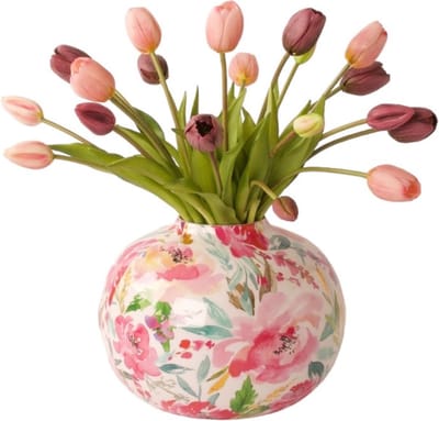 WinQ - Kunsttulpen Boeket in Roze en Mauve - Boeket kunstbloemen - Tulpen 40cm- 20stuks.
