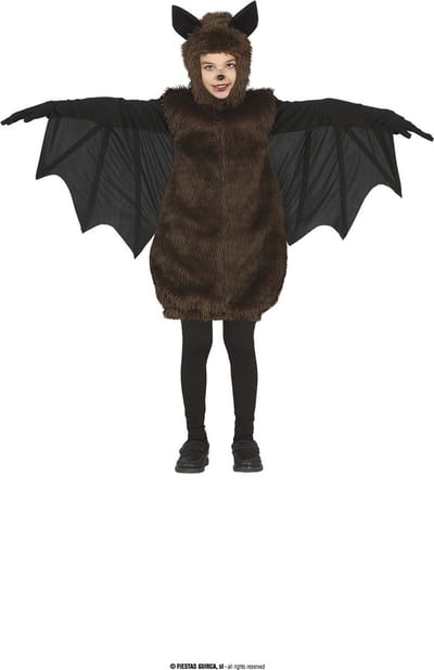 Halloween Vleermuis Kostuum voor 10-12 Jaar black