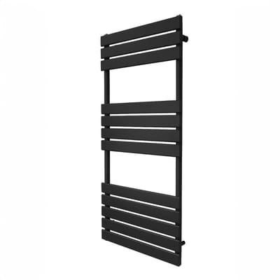 Platte paneel handdoekradiator - zwart - 1200mm x 500mm - 2070 btu