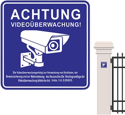 Observatie Teken - Waarschuwingsbord Camera - Beveiliging Eigendom - Zelfklevend PVC - 11x11 cm